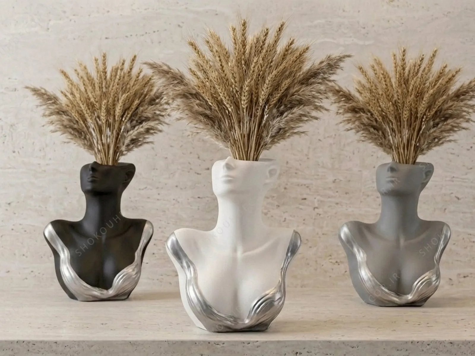 گلدان گل خشک لیدی